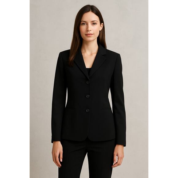 Minimalist Black Career Blazer Lafayette 148 New York Size 10 - Picture 1 of 5